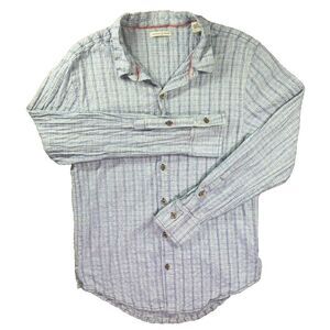 Carbon 2 Cobalt Shirt‎ Mens Medium Blue Striped Casual Outdoors Cruise Sailing